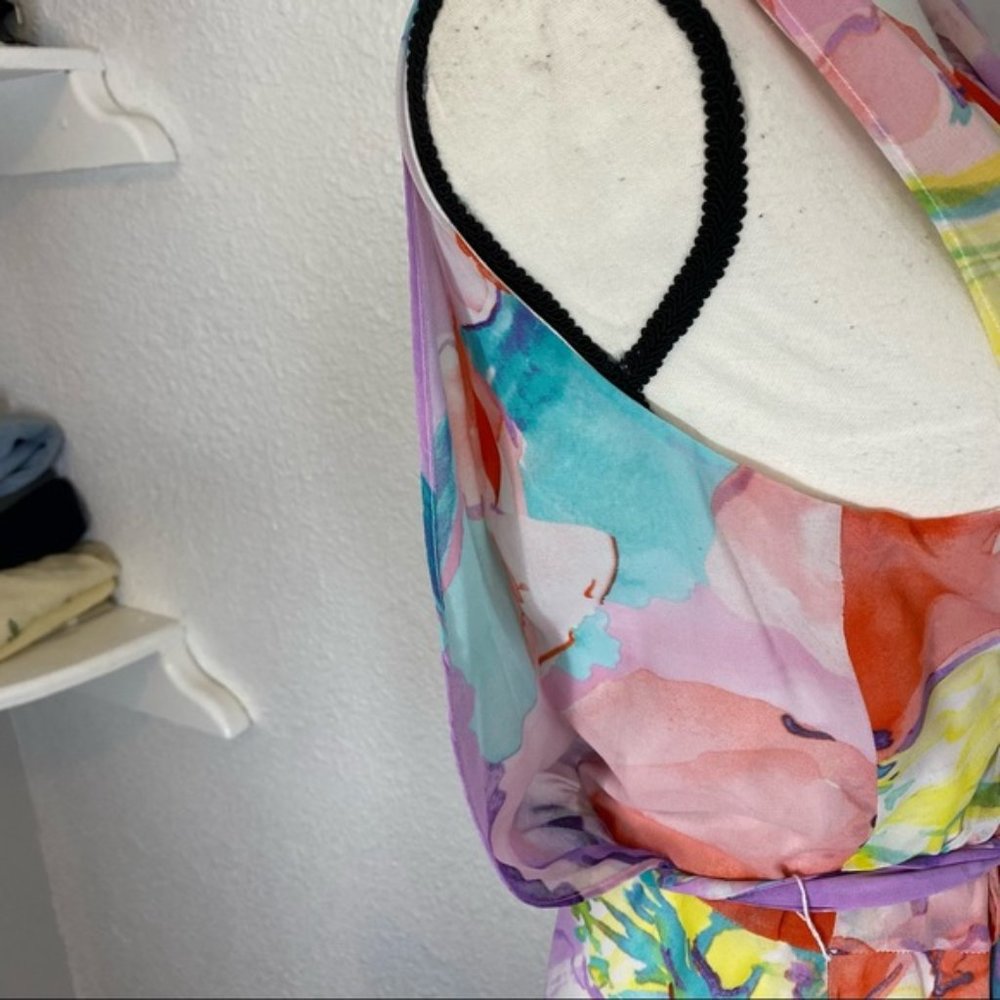 Lauren Ralph Lauren ~ Floral Watercolor Dress ~18 (runs very small like 14) - Picture 4 of 6